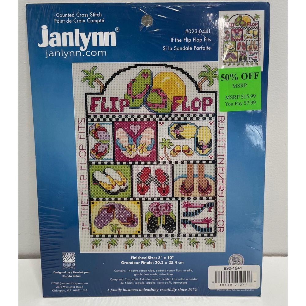 2006 If the Flip Flop Fits Beach Humor Counted Cross Stitch Kit DIY Craftcore